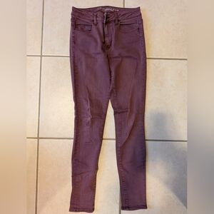American Eagle Maroon Jeggings
